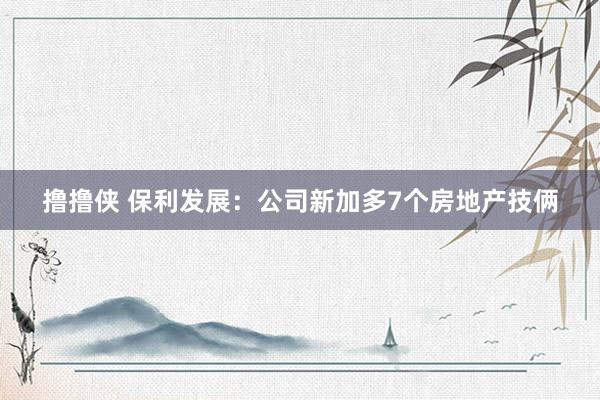 撸撸侠 保利发展：公司新加多7个房地产技俩