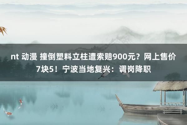 nt 动漫 撞倒塑料立柱遭索赔900元？网上售价7块5！宁波当地复兴：调岗降职