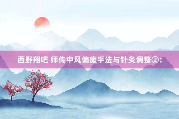 西野翔吧 师传中风偏瘫手法与针灸调整②：