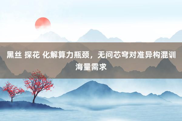 黑丝 探花 化解算力瓶颈，无问芯穹对准异构混训海量需求