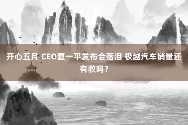 开心五月 CEO夏一平发布会落泪 极越汽车销量还有救吗？