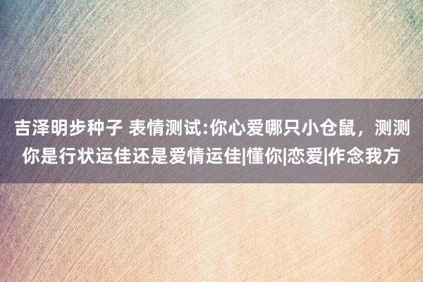 吉泽明步种子 表情测试:你心爱哪只小仓鼠，测测你是行状运佳还是爱情运佳|懂你|恋爱|作念我方