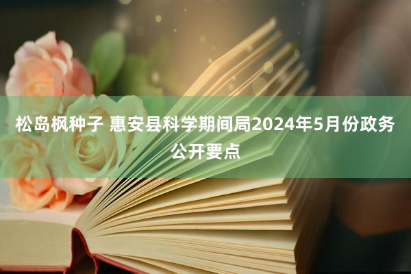 松岛枫种子 惠安县科学期间局2024年5月份政务公开要点